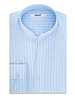 XOOS Chemise homme ciel à rayures blanches et col droit ouvert (Double Retors)