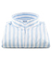 XOOS Chemise homme ciel à rayures blanches et col droit ouvert (Double Retors)
