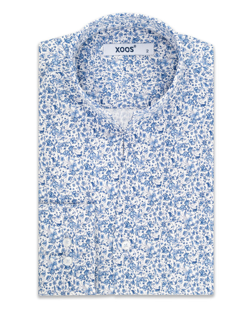 XOOS Chemise homme en imprimé Limoges et col droit ouvert