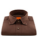 XOOS Men's fitted brown linen shirt with beige braid
