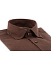 XOOS Men's fitted brown linen shirt with beige braid