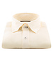 XOOS Men's fitted Ivory linen shirt with brown braid