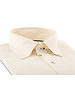 XOOS Men's fitted Ivory linen shirt with brown braid