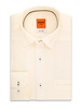 XOOS Men's fitted Ivory linen shirt with brown braid
