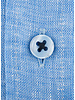 XOOS Chemise homme en lin bleu et galon marine