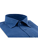 XOOS Chemise homme en lin bleu indigo et galon marine