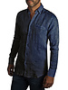 XOOS Chemise homme en lin marine et galon ciel