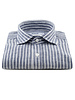 XOOS Chemise homme à rayures bleues foncé en lin