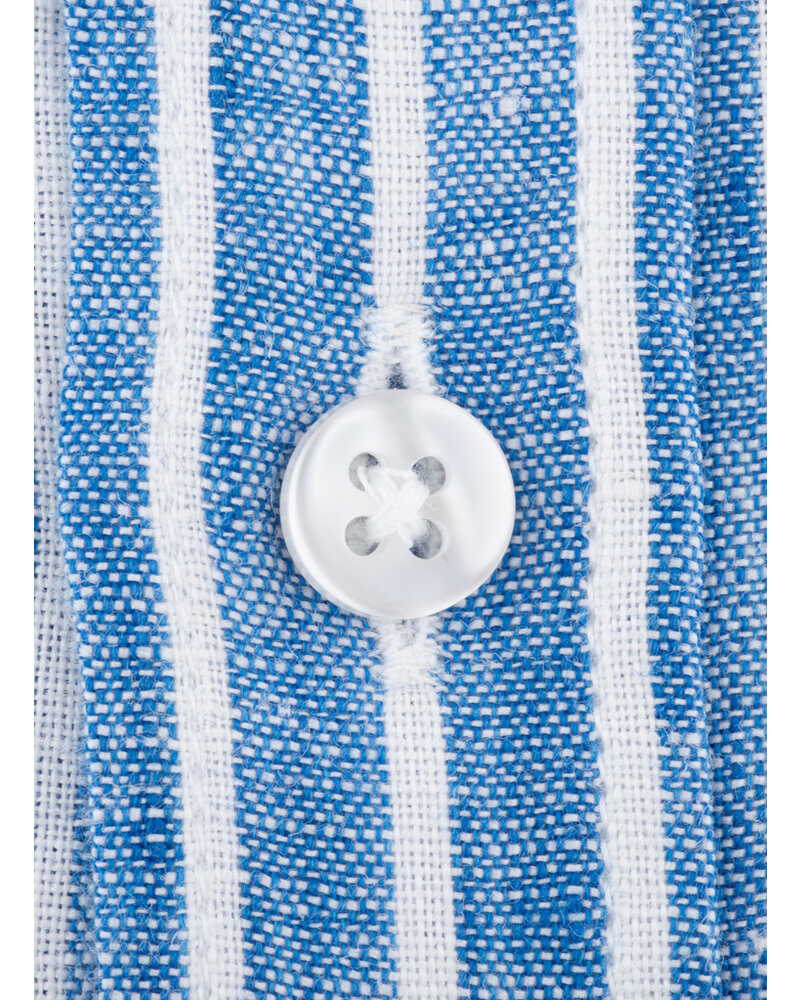 XOOS Chemise homme à rayures bleues en lin