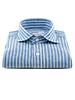 XOOS Chemise homme à rayures bleues en lin
