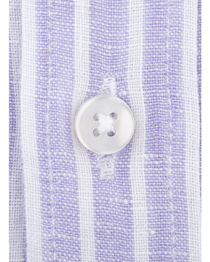 XOOS Chemise homme à rayures lavande en lin