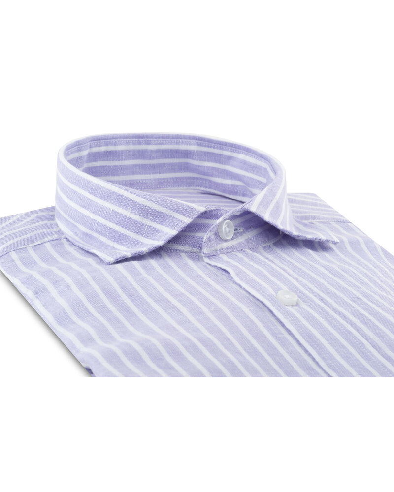 XOOS Chemise homme à rayures lavande en lin