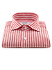 XOOS Chemise homme à rayures rouge en lin