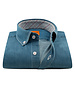 XOOS Men's Denim buttoned-down dress shirt Tartan collar lining