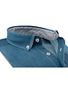 XOOS Men's Denim buttoned-down dress shirt Tartan collar lining