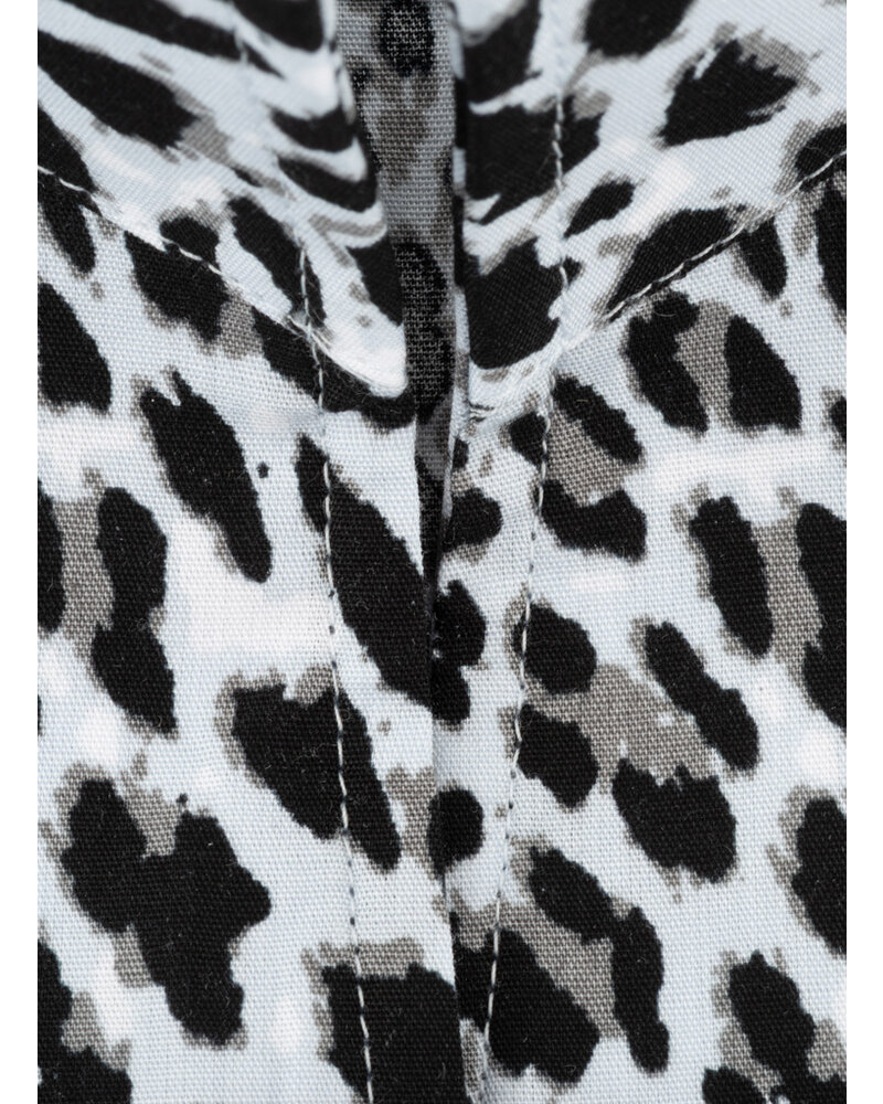 XOOS WOMEN Panther print dress shirt with straight open collar