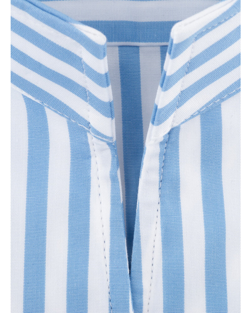 XOOS WOMEN light blue striped dress shirt with straight open collar