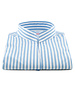 XOOS WOMEN light blue striped dress shirt with straight open collar