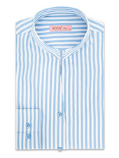 XOOS WOMEN light blue striped dress shirt with straight open collar