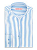 XOOS WOMEN light blue striped dress shirt with straight open collar
