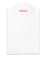 XOOS Chemisier femme en gabardine blanche et col droit ouvert