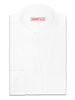 XOOS Chemisier femme en gabardine blanche et col droit ouvert