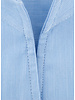 XOOS Chemisier femme en gabardine bleu et col droit ouvert