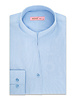 XOOS Chemisier femme en gabardine bleu et col droit ouvert