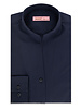 XOOS Chemisier femme en gabardine bleu marine et col droit ouvert