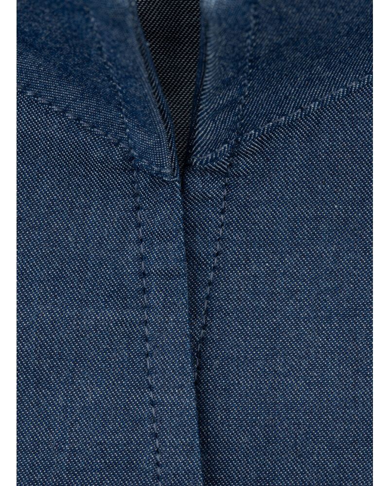 XOOS Chemisier femme en denim leger et col droit ouvert