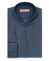 XOOS Chemisier femme en denim leger et col droit ouvert