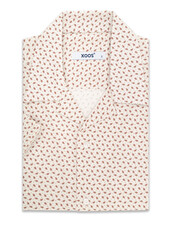 XOOS Chemisette homme à col souple beige à petits motifs paisley