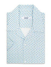XOOS Chemisette homme à col souple ciel à petits motifs paisley