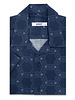 XOOS Chemisette homme à col souple bleu marine à motifs imprimés