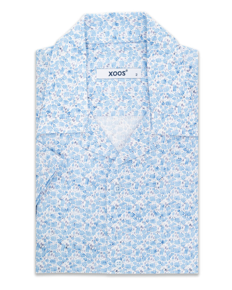 XOOS Chemisette homme à col souple ciel à motif coquillage