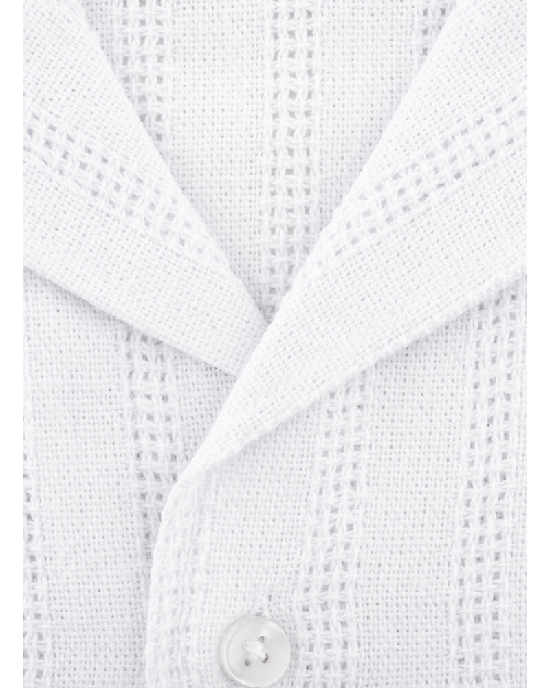 XOOS Chemisette homme blanche en coton tissé et col souple