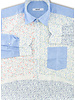 XOOS Men's blue patchwork shirt  flower prints
