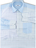 XOOS Men's blue checkered patchwork shirt