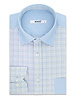 XOOS Men's blue checkered patchwork shirt