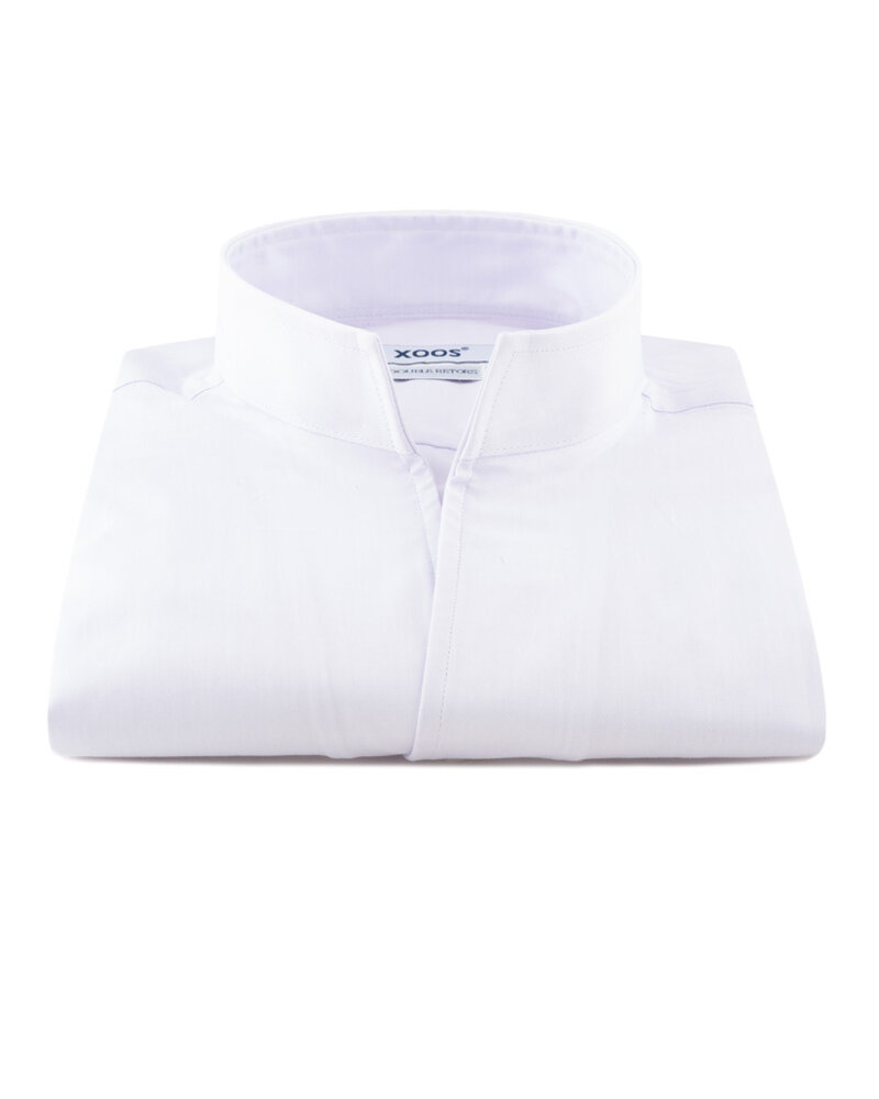XOOS Chemise homme en gabardine parme et col droit ouvert (Double Retors)