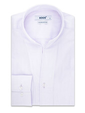 XOOS Men's lavender gabardeen dress shirt with straight open collar (Double Twisted)
