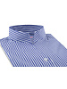 XOOS WOMEN blue striped dress shirt with straight open collar