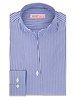 XOOS WOMEN blue striped dress shirt with straight open collar