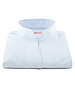 XOOS WOMEN blue fine woven checkered dress shirt with straight open collar