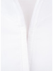 XOOS Chemisier femme en satin de coton blanc et col droit ouvert