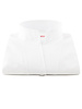 XOOS Chemisier femme en satin de coton blanc et col droit ouvert