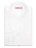 XOOS Chemisier femme en satin de coton blanc et col droit ouvert