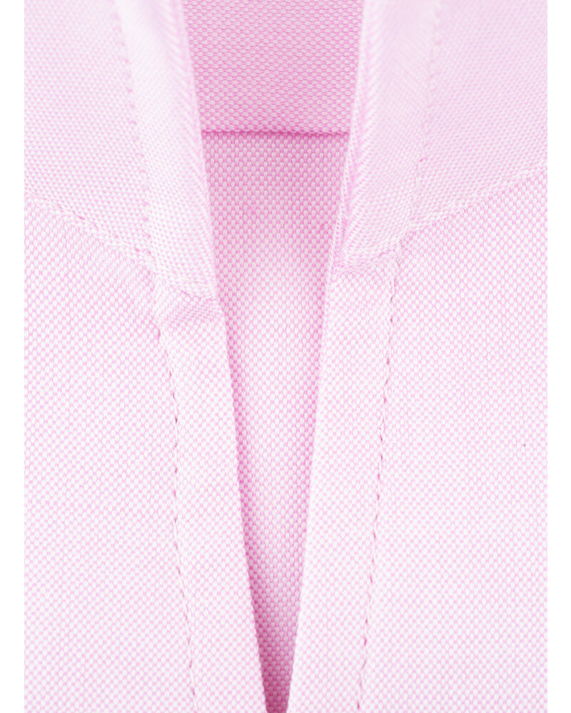 XOOS Chemisier femme en pinpoint rose à col droit ouvert