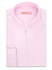 XOOS Chemisier femme en pinpoint rose à col droit ouvert