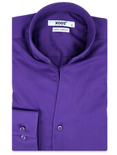 XOOS Men's Mauve sateen cotton dress shirt with straight open collar